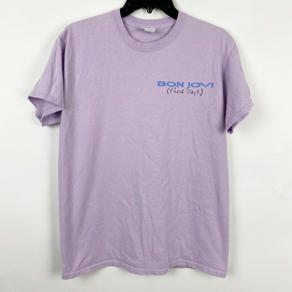 Junk Food Bon Jovi 1995 European Tour Graphic T-Shirt Womens Small Purple